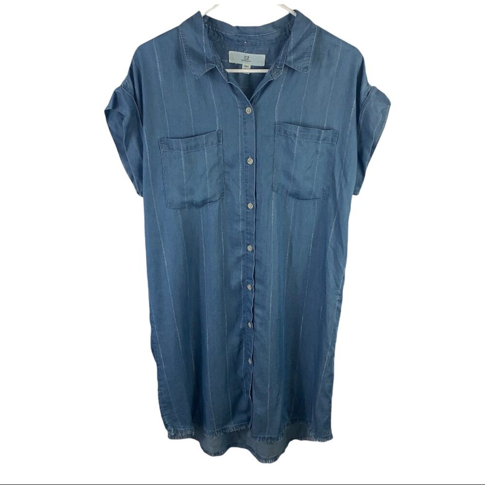 Thread & Supply Shirt Dress 100% Lyocell Vertical Stripe sz S